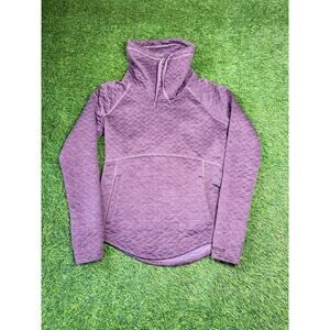 Marmot Quilted Pullover Women’s Small Purple Cowl Neck Kangaroo Pocket Outdoor